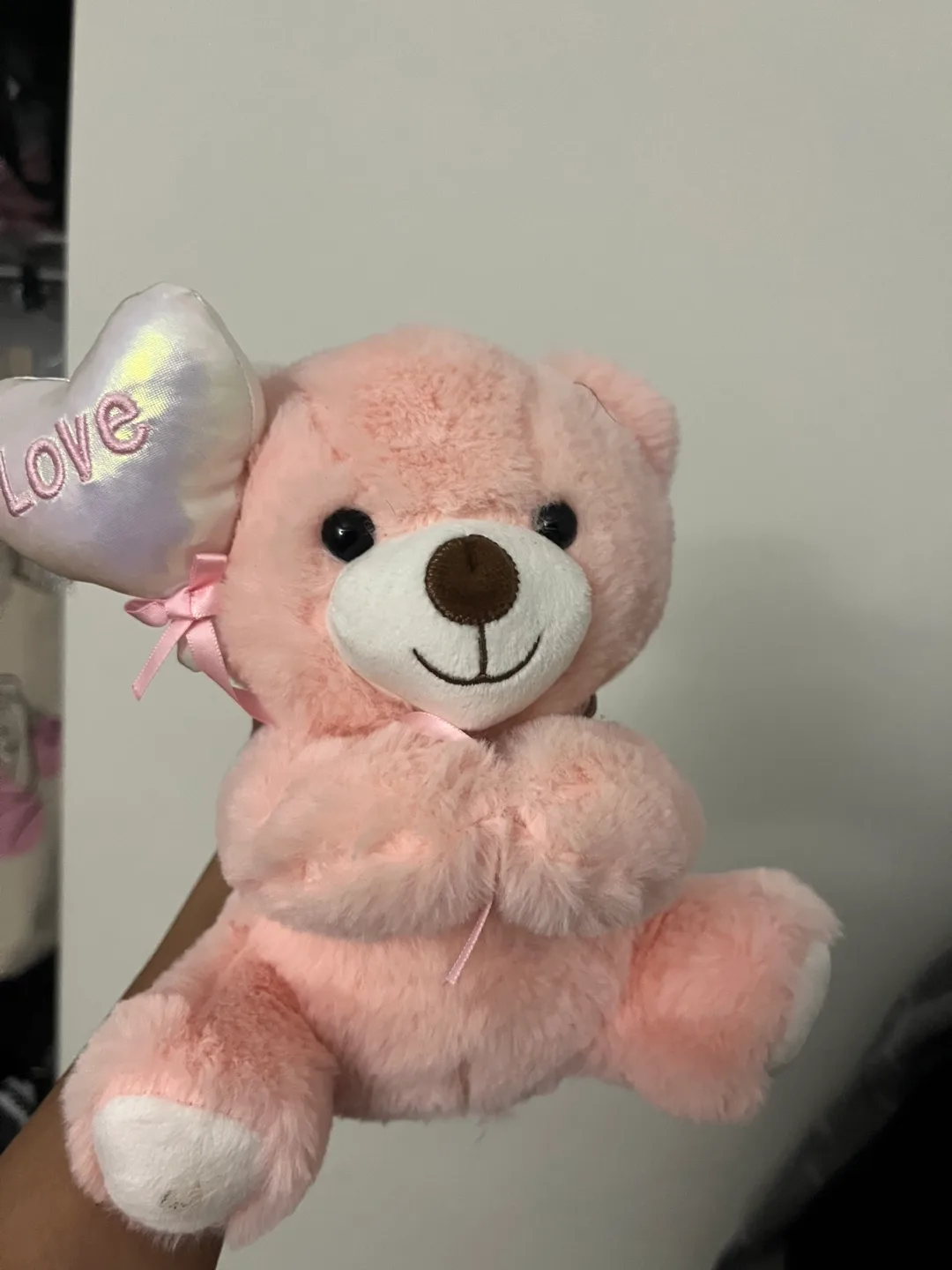 Pink Plush Bear with Heart thumbnail
