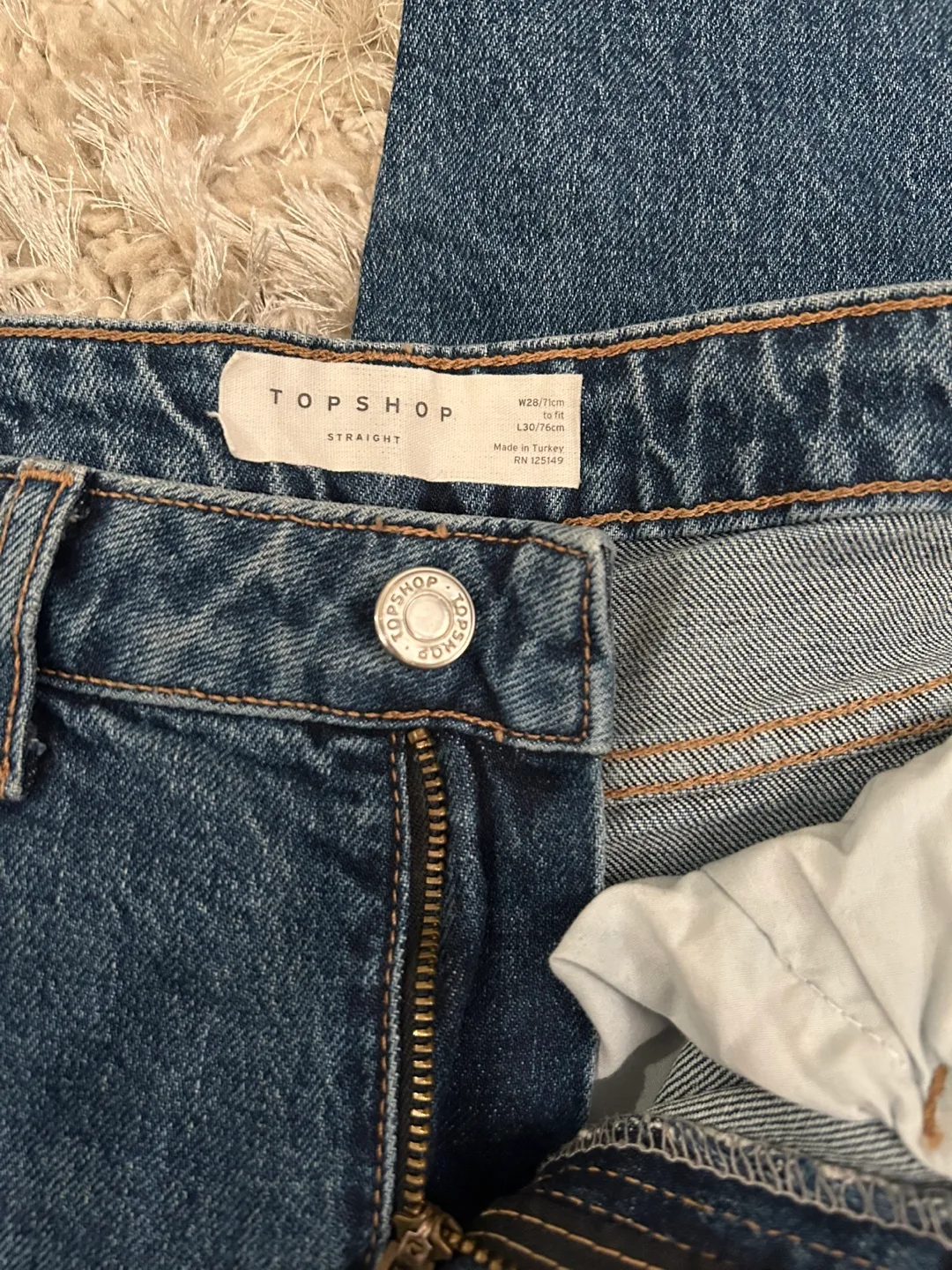 Topshop Straight Leg Jeans - Size W28/L32 image indicator(2)