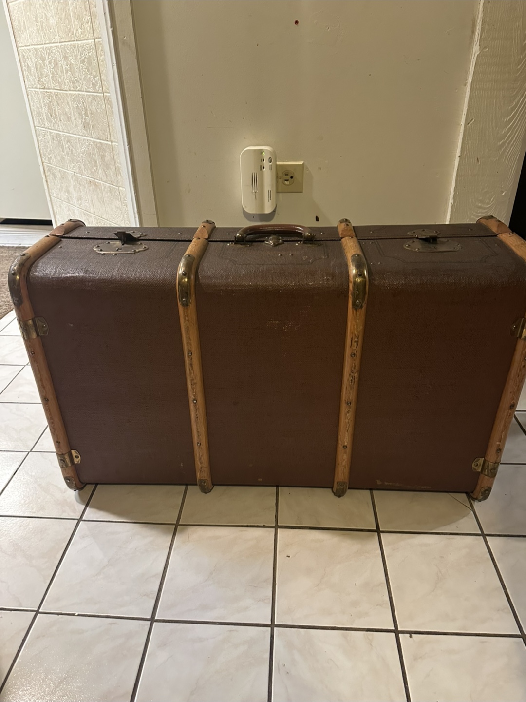 Vintage Brown Wooden Trunk