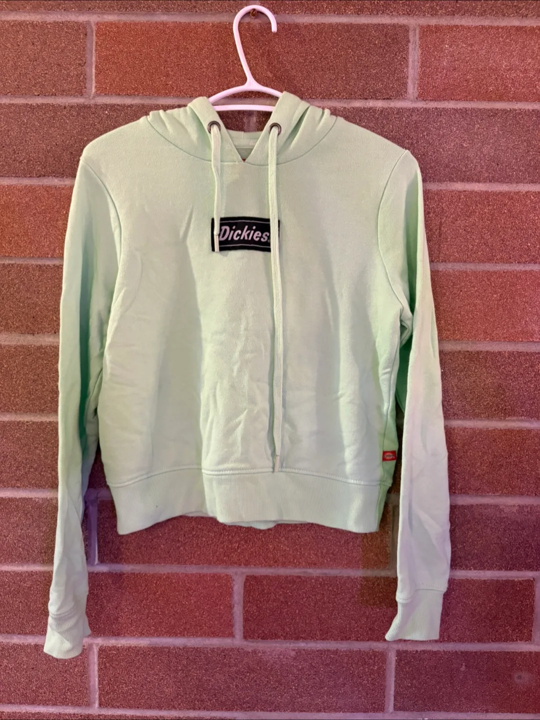 Dickies Women's Light Green Cropped Hoodie Size Small thumbnail