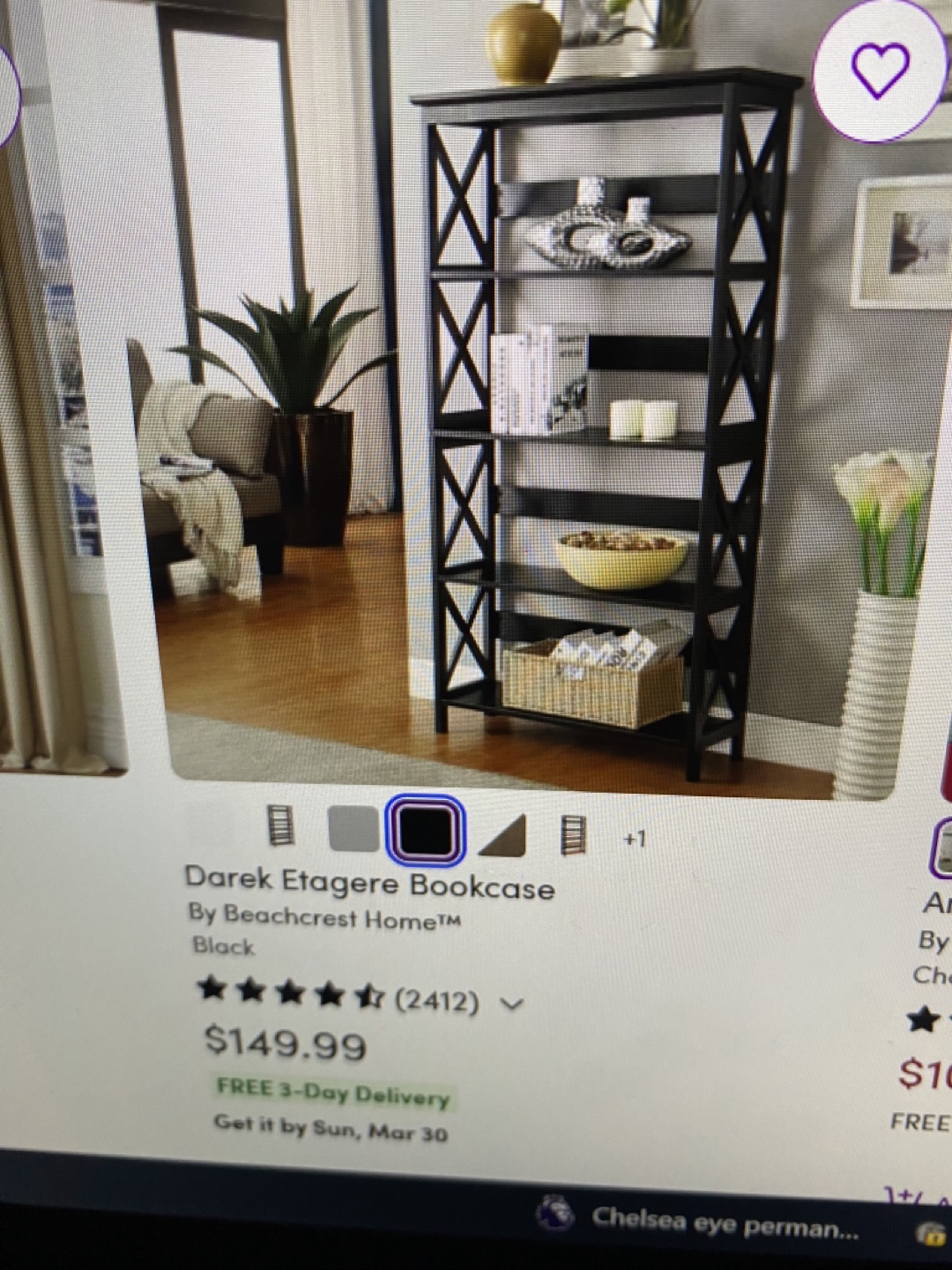Black Darek Etagere Bookcase by Beachcrest Home - photo 2