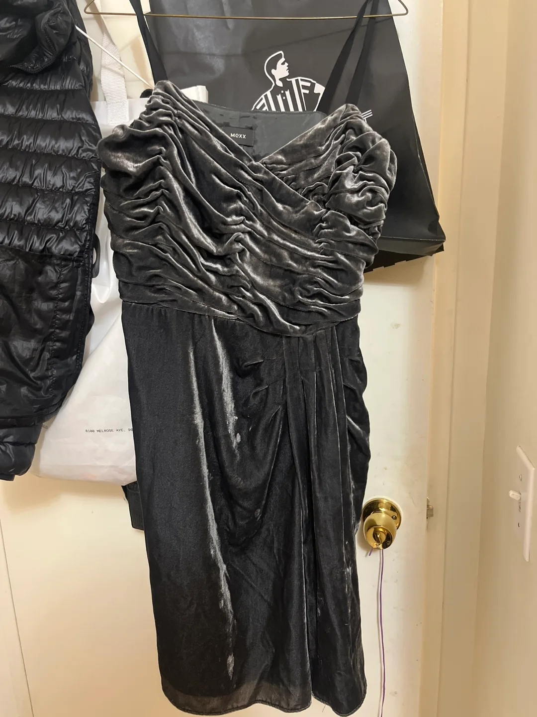 Dark Grey Velvet Dress thumbnail