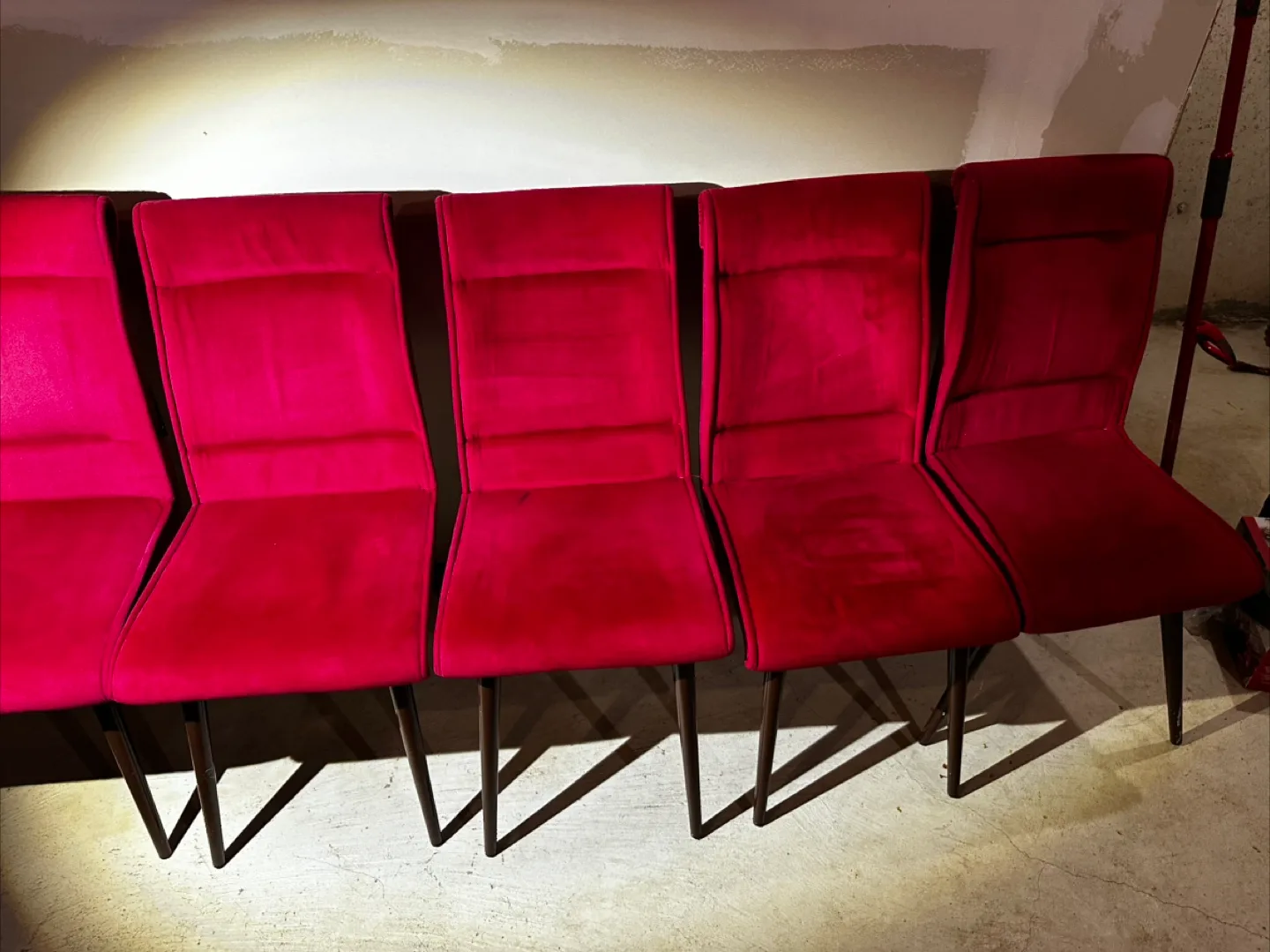 Six Burgundy Velvet Dining Chairs image indicator(4)