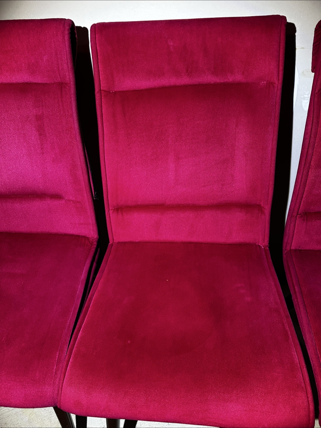 Six Burgundy Velvet Dining Chairs - photo 5