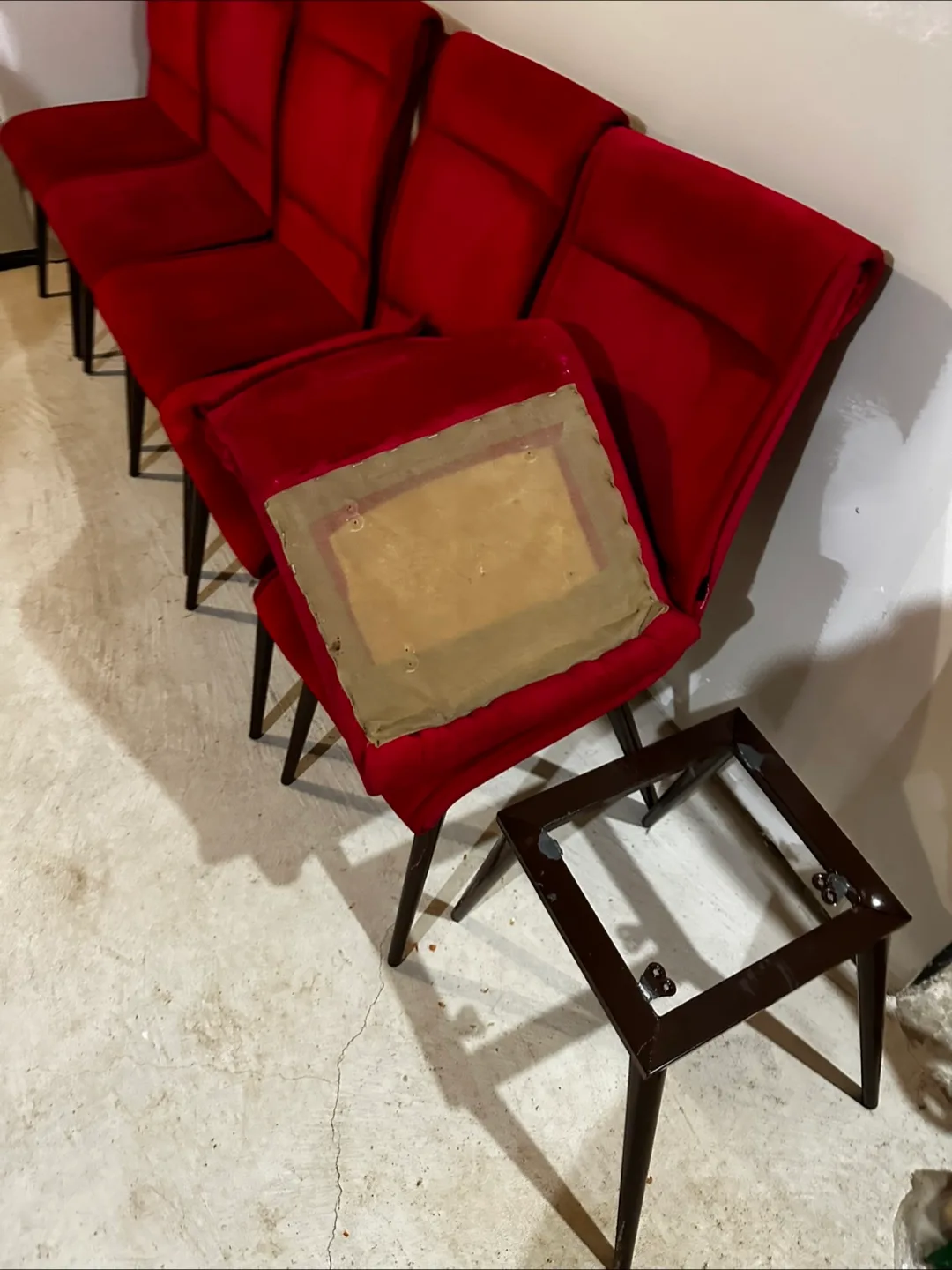 Six Burgundy Velvet Dining Chairs image indicator(7)