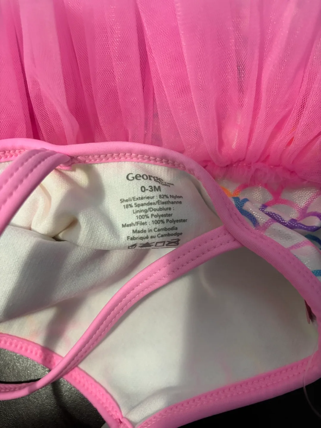 George Baby Girls' Mermaid Swimsuit with Tulle Skirt - Size 0-3M image indicator(2)