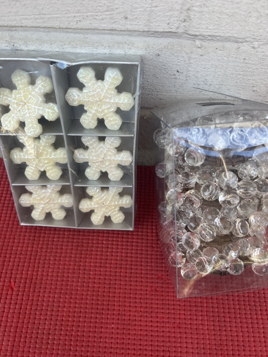 Snowflake Candles & Crystal Garland - Festive Holiday Decor