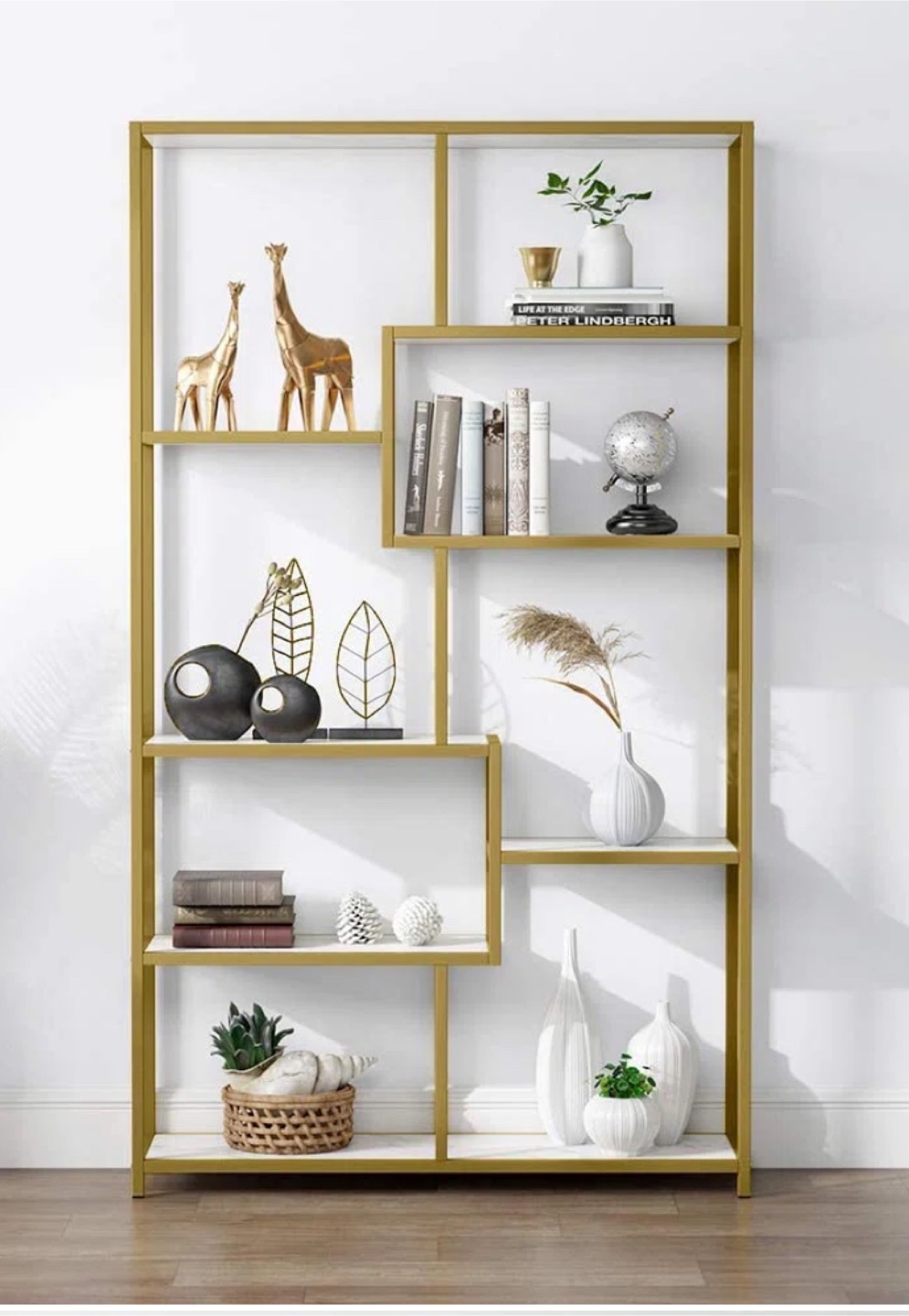 Gold Metal Bookcase/Display Shelf