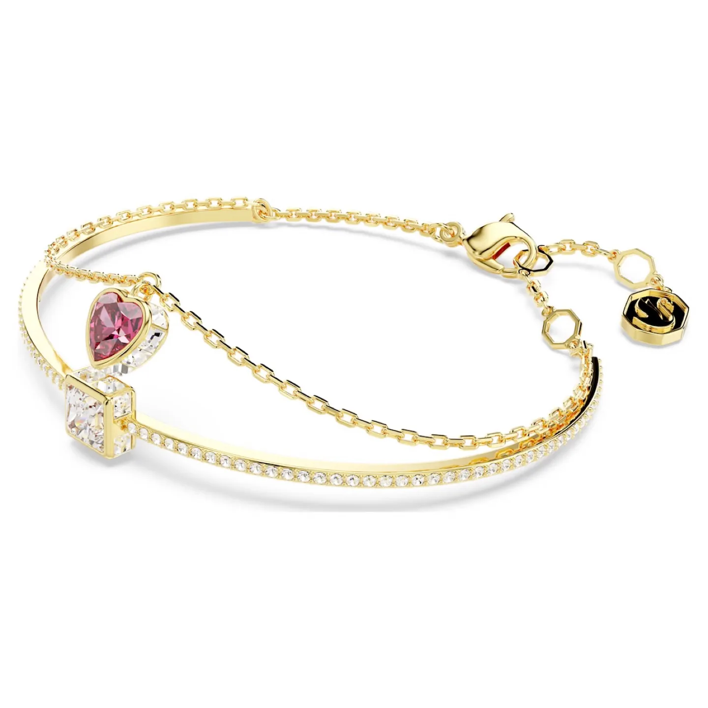 Swarovski Chroma Bangle Bracelet - Red Heart, 18k Gold Plated image indicator(2)