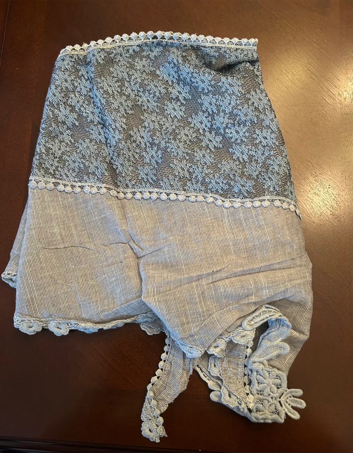 Blue and Grey Lace Light Scarf - Brand New image indicator(2)