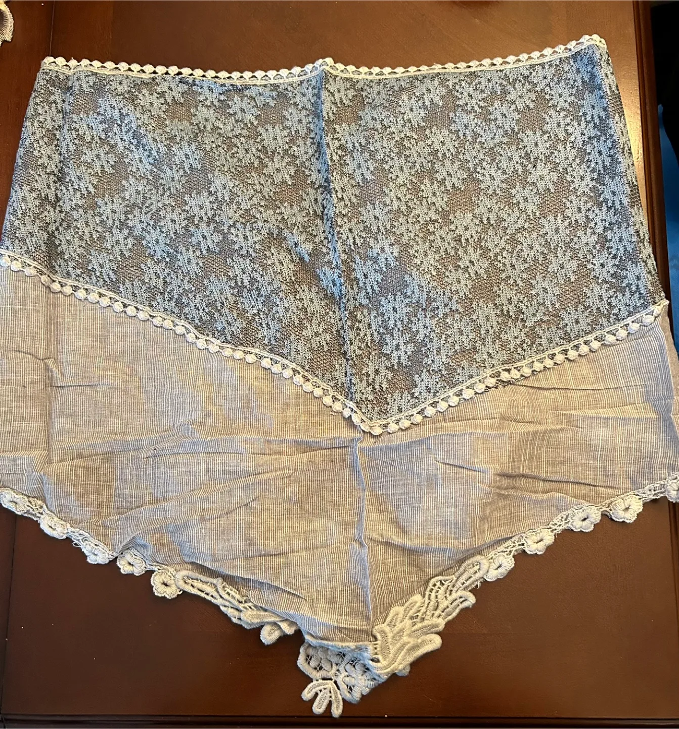 Blue and Grey Lace Light Scarf - Brand New image indicator(3)