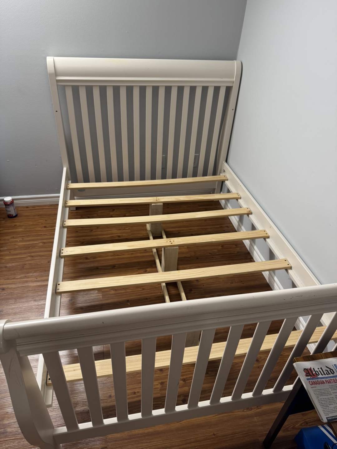 White Sleigh Bed Frame double size - photo 4