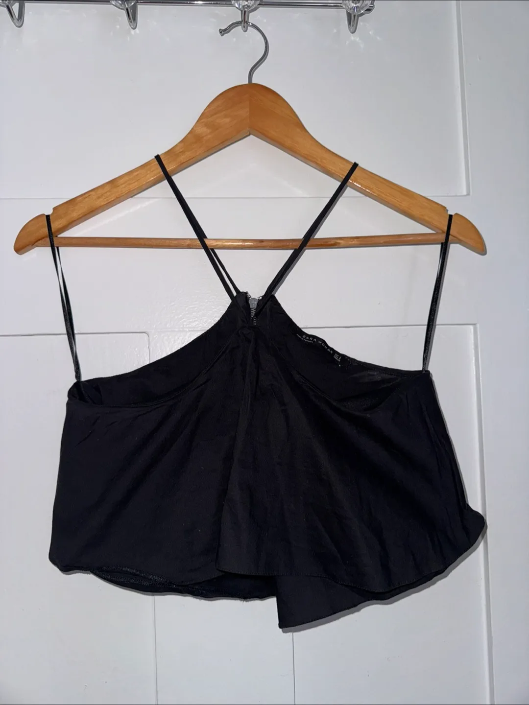 Zara Black Halter Neck Cropped Top thumbnail