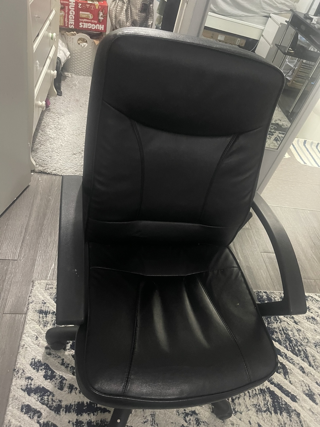 Black Leather Office Chair - photo 2