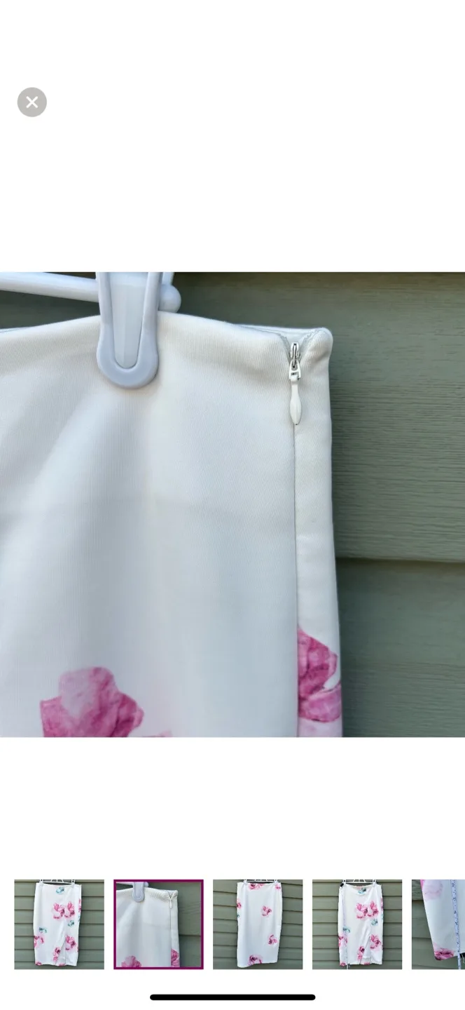 Jenn Floral Print Midi Lined Pencil Skirt with Slit Size L image indicator(2)