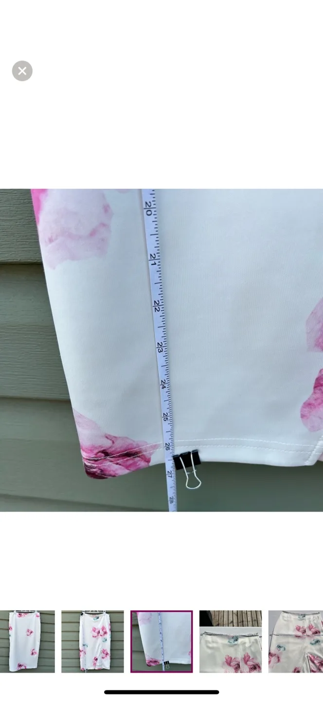 Jenn Floral Print Midi Lined Pencil Skirt with Slit Size L image indicator(5)