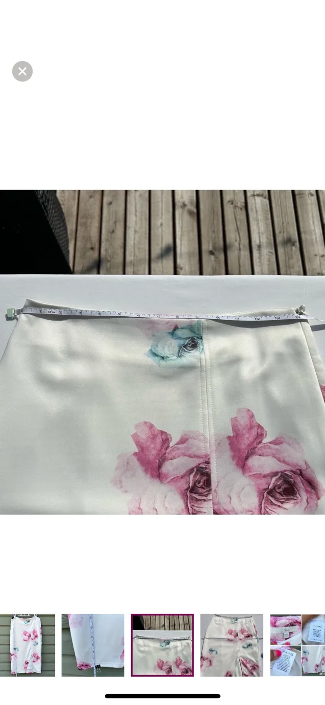 Jenn Floral Print Midi Lined Pencil Skirt with Slit Size L image indicator(6)