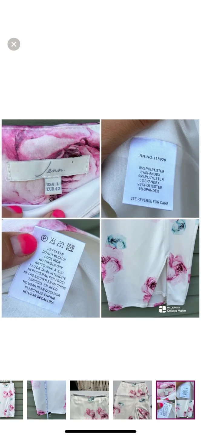 Jenn Floral Print Midi Lined Pencil Skirt with Slit Size L image indicator(8)