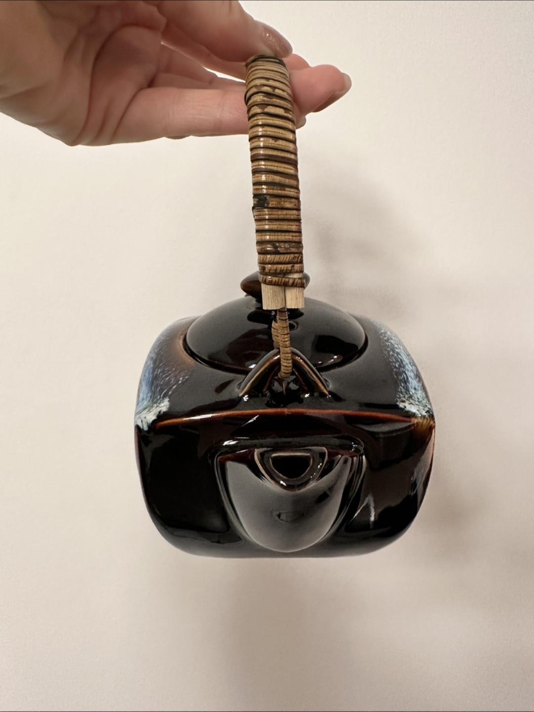 Japanese Ceramic Teapot with Bamboo Handle - photo 4