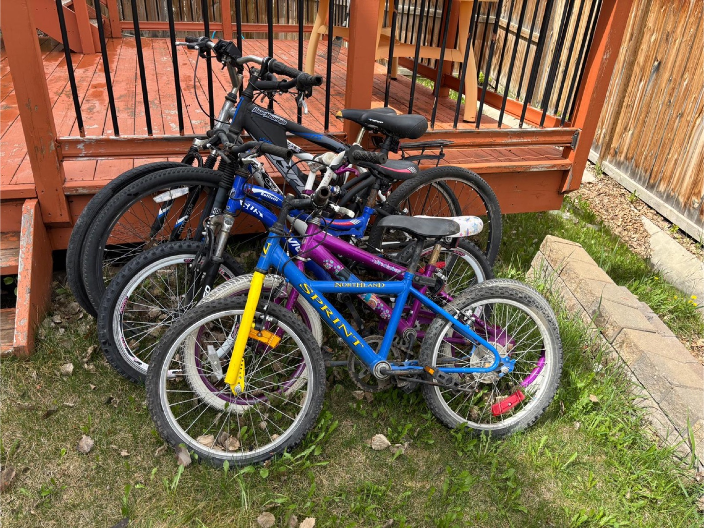 Three used bicycles for sale