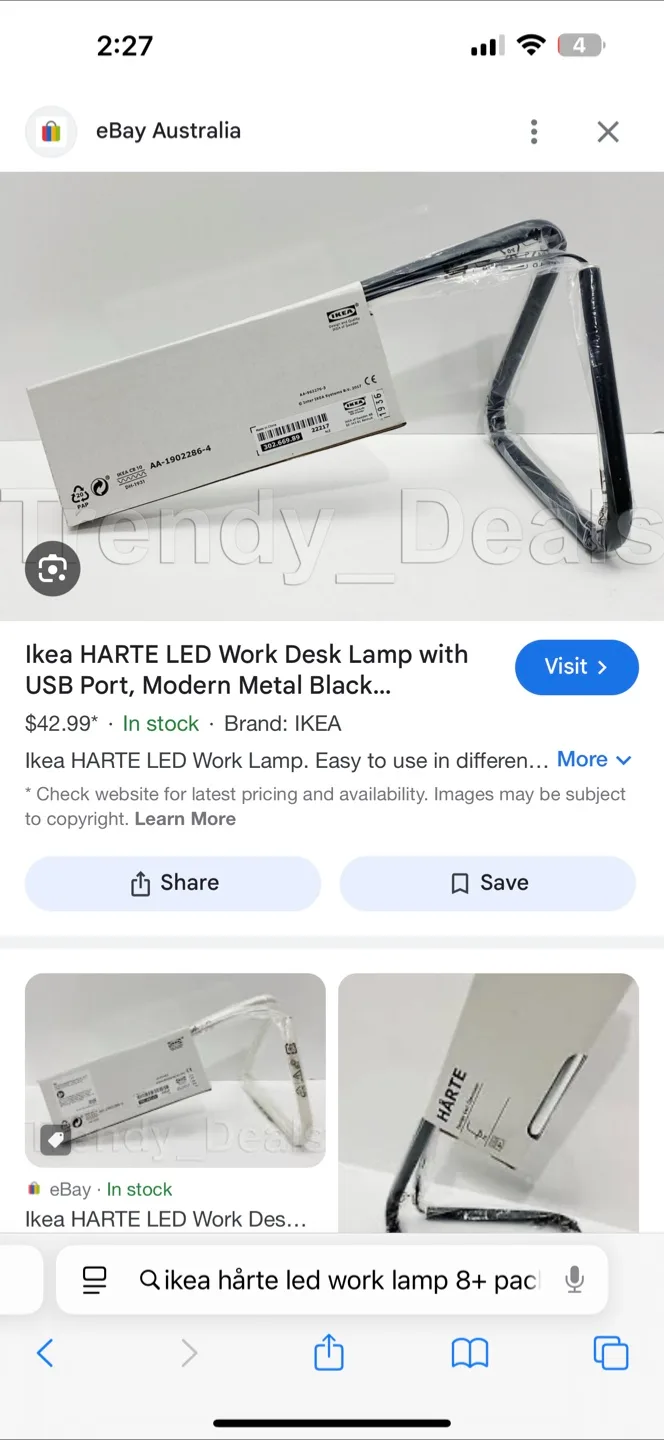 IKEA HÄRTE LED Desk Lamp with USB Port image indicator(4)