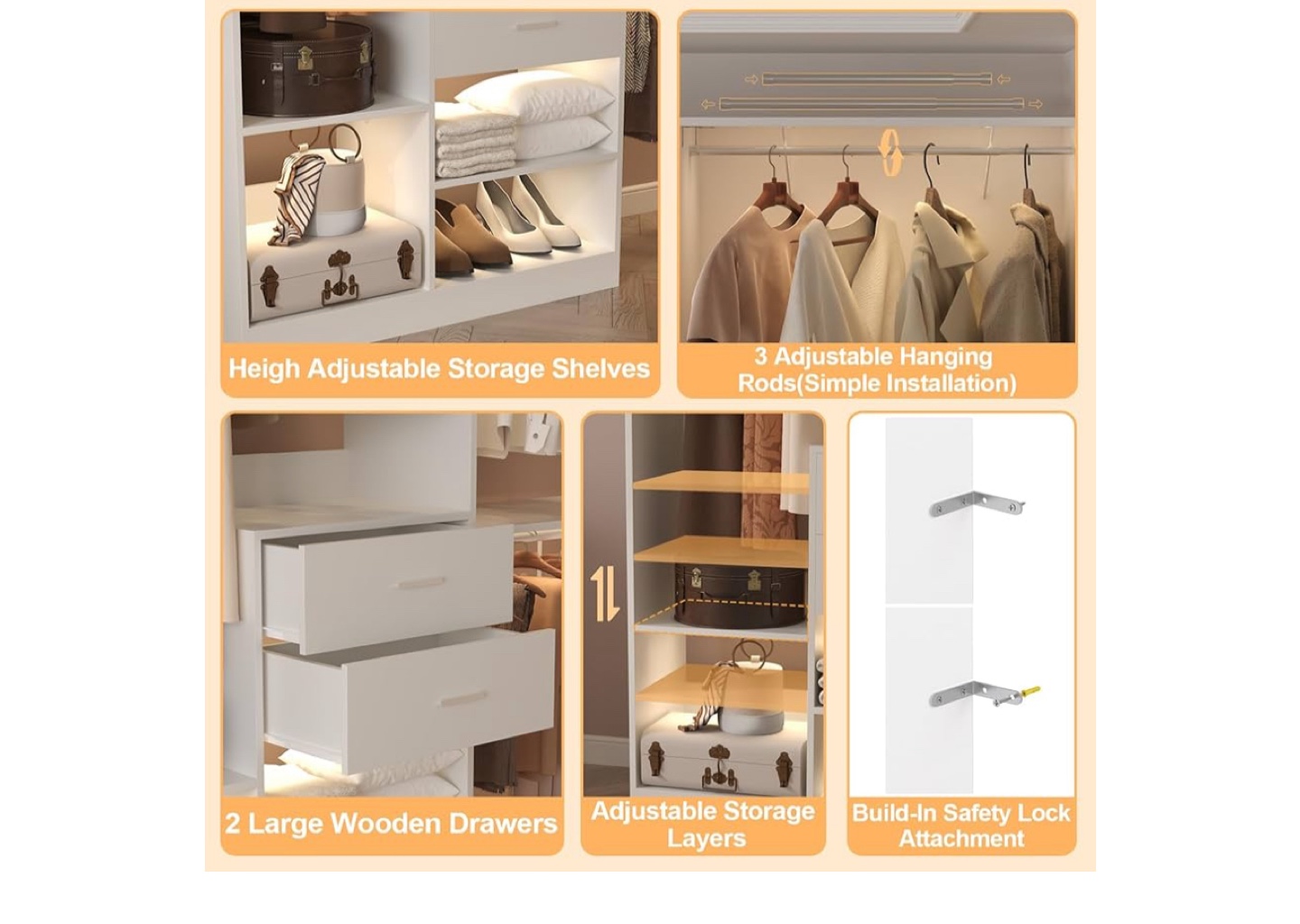 Closet System - Freestanding Wardrobe with Drawers & Shelves - photo 3