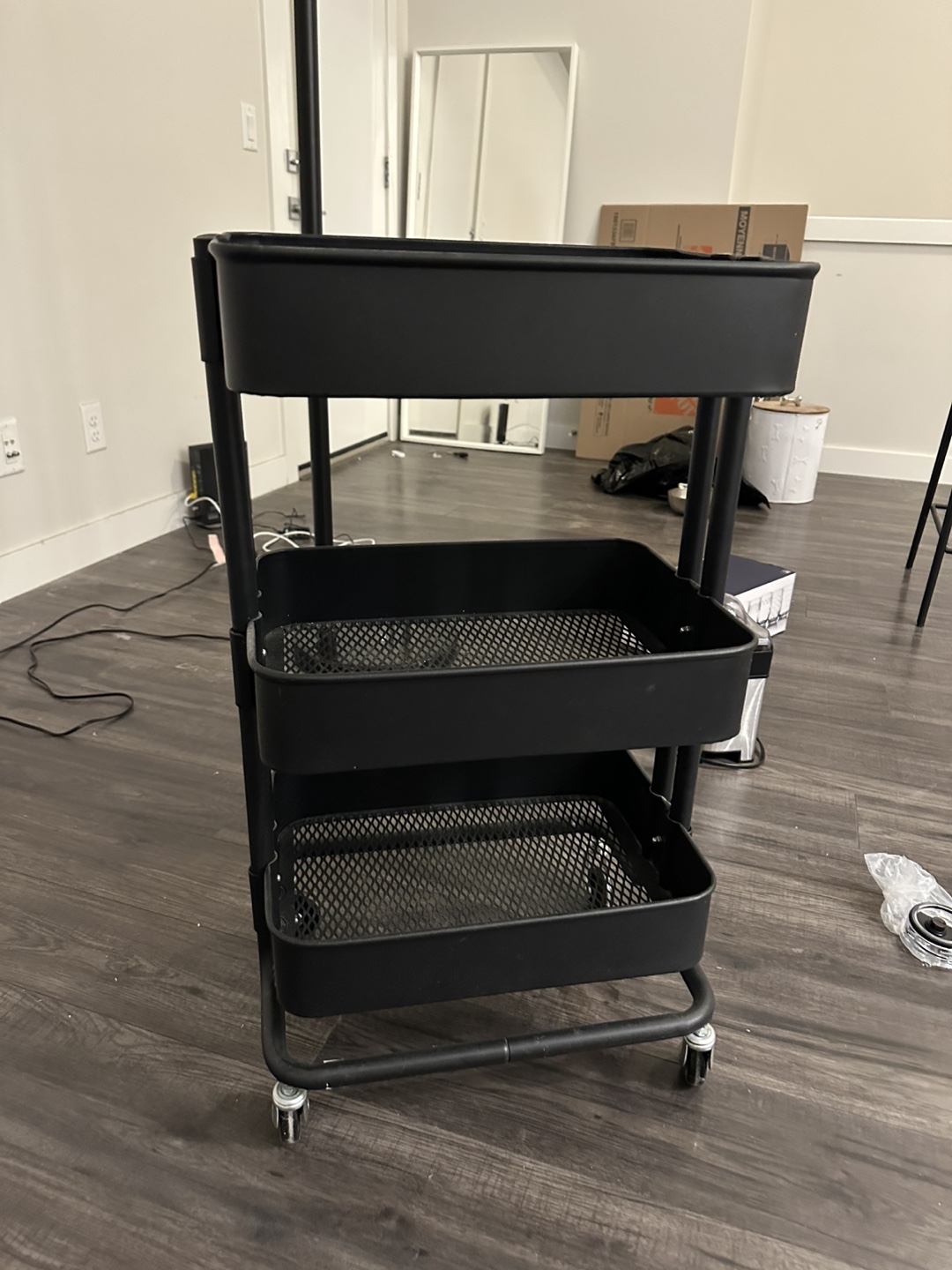 IKEA Black 3-Tier Rolling Cart