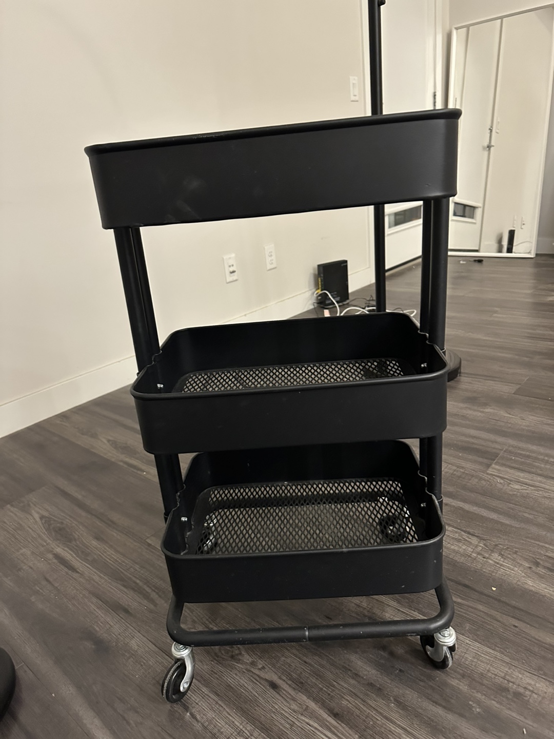 IKEA Black 3-Tier Rolling Cart - photo 3