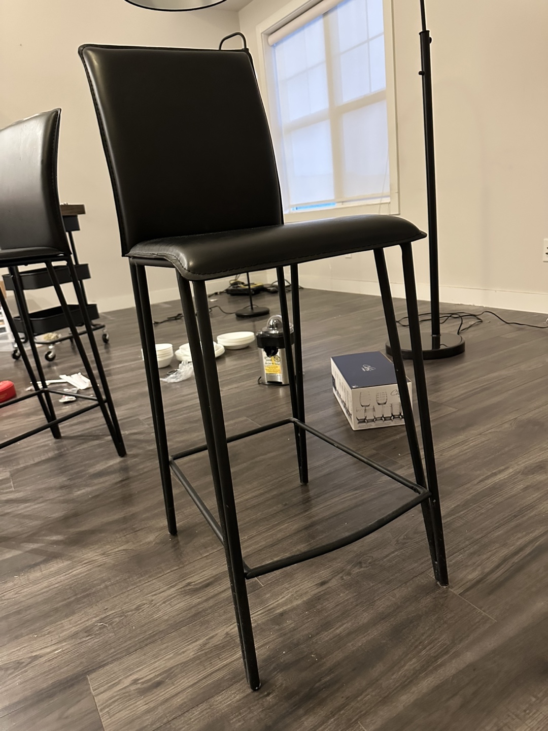 Pair of Black Bar Stools - photo 4