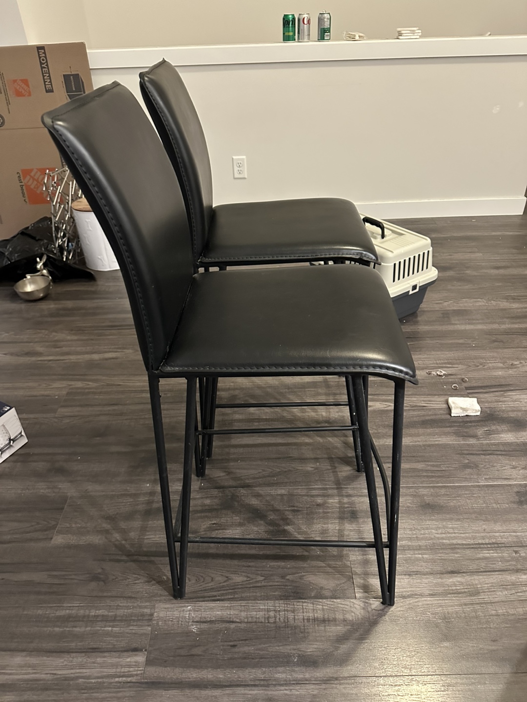 Pair of Black Bar Stools