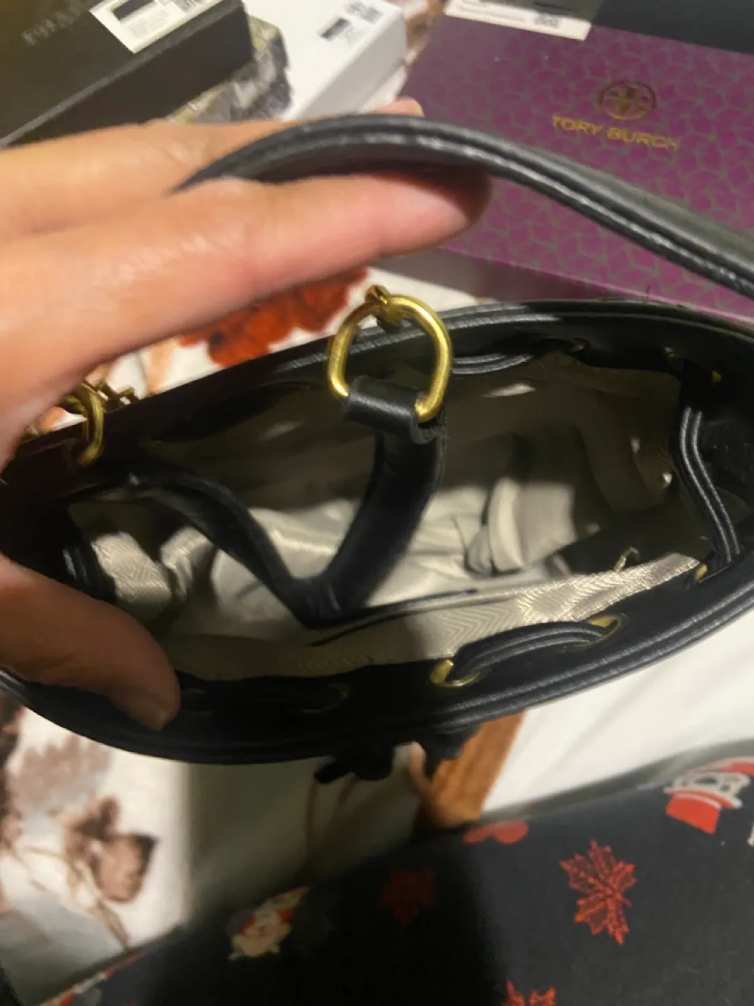 Mini Black Quilted Bucket Bag thumbnail
