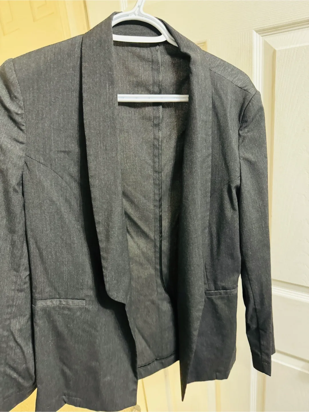Women's Dark Grey Open-Front Blazer Jacket image indicator(2)
