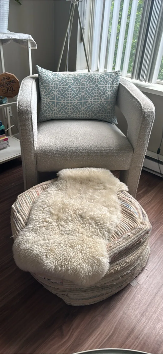 Woven Floor Cushion Pouf Ottoman thumbnail