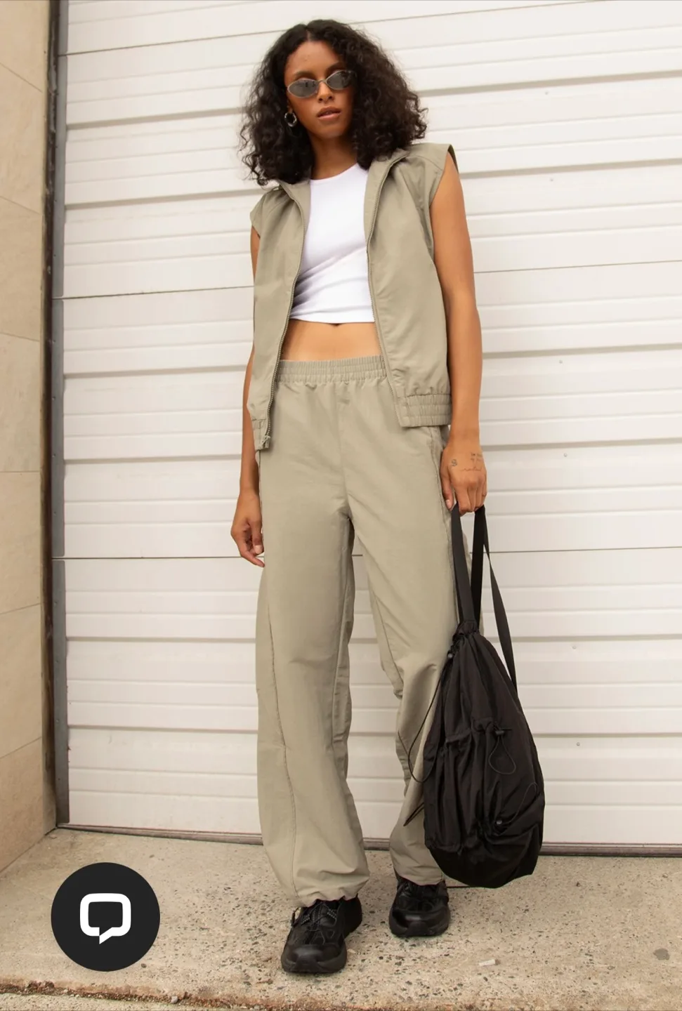 Oak+Fort Nylon Parachute wide leg pant image indicator(4)