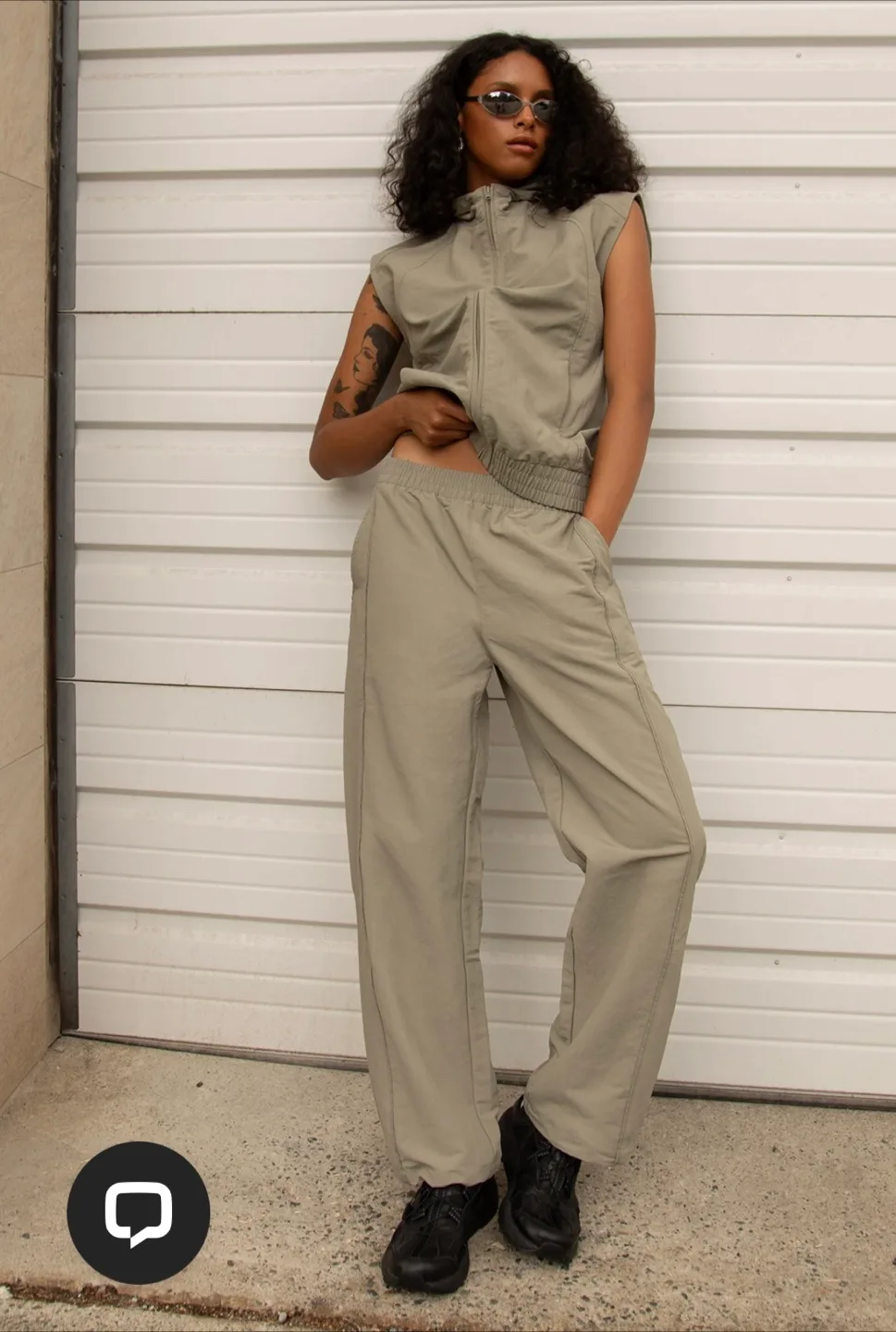 Oak+Fort Nylon Parachute wide leg pant image indicator(3)