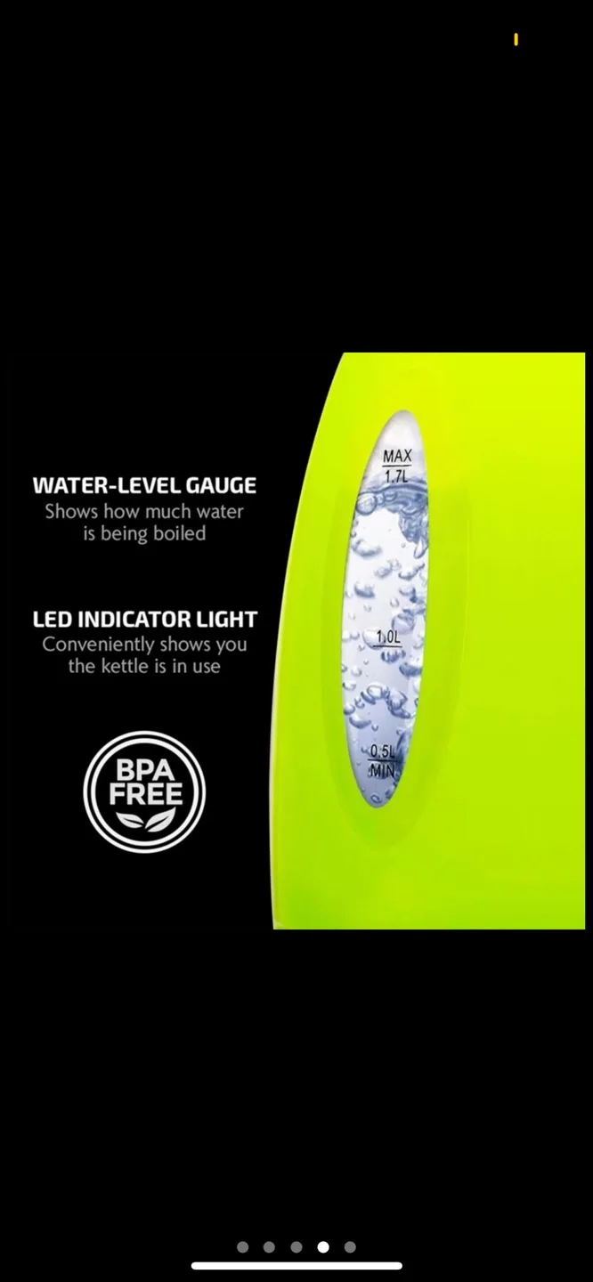 Ovente 1.7L Electric Kettle - Lime Green image indicator(3)