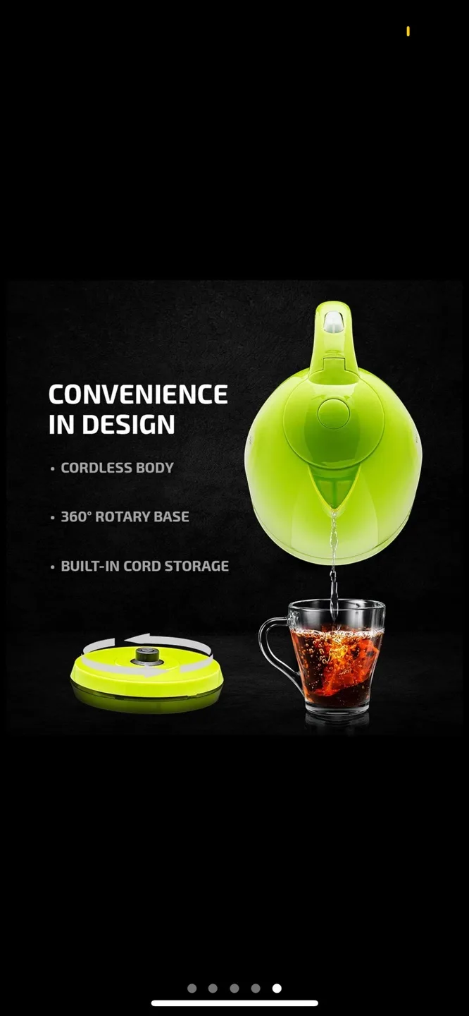 Ovente 1.7L Electric Kettle - Lime Green image indicator(4)