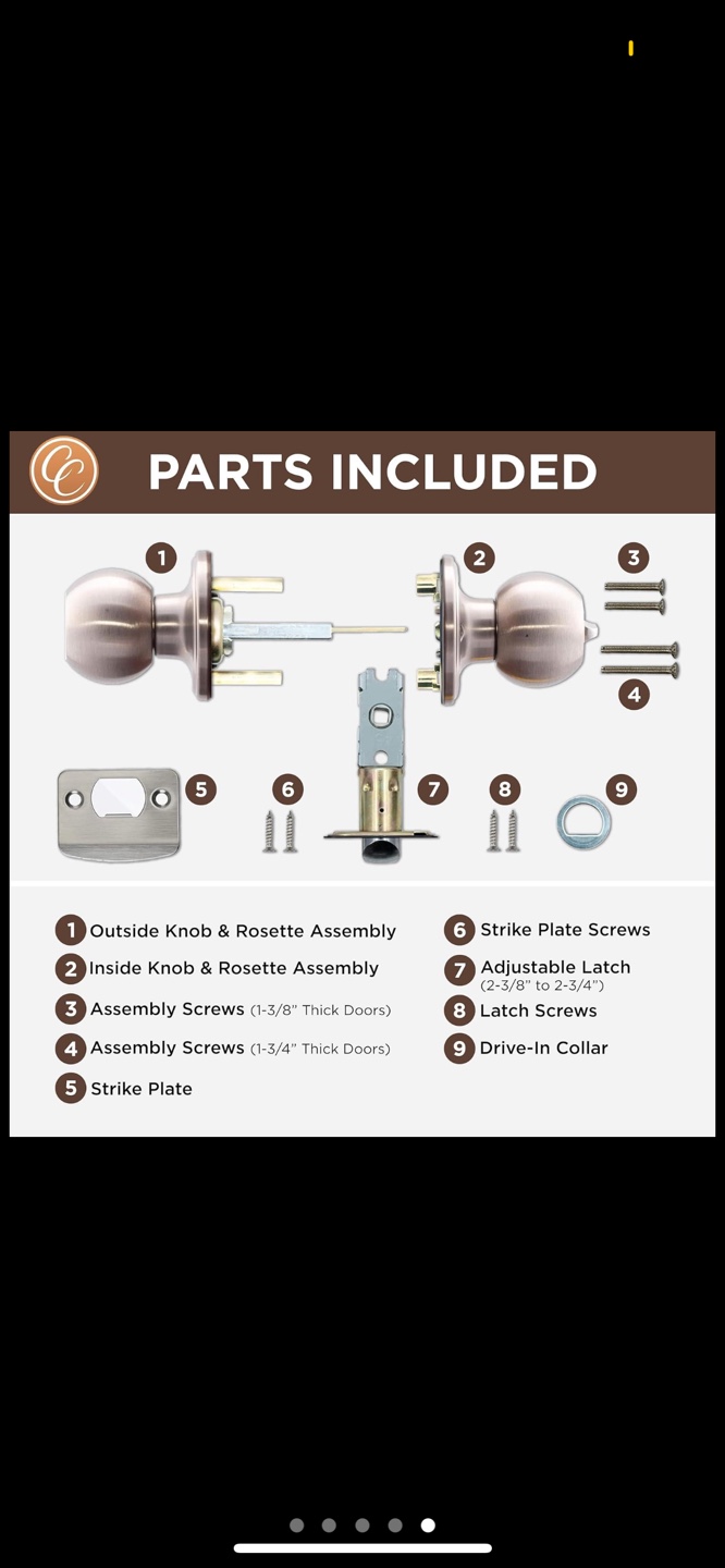 Brushed Nickel Door Knob Set - photo 3