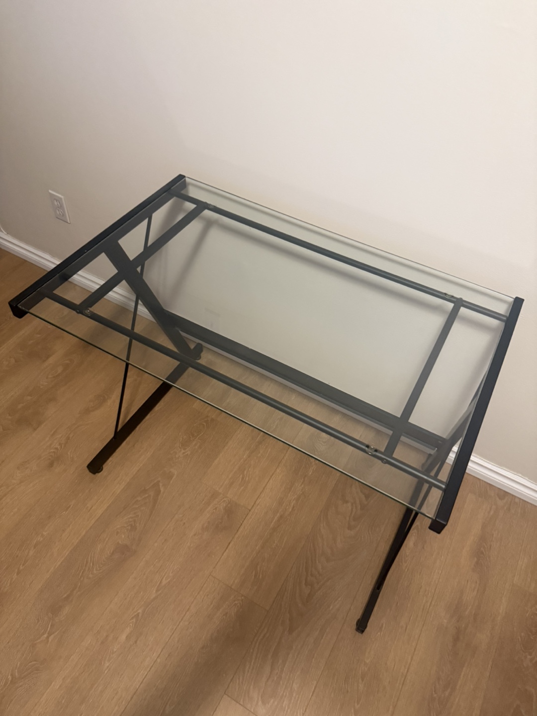 Glass Top Desk with Black frame - photo 3