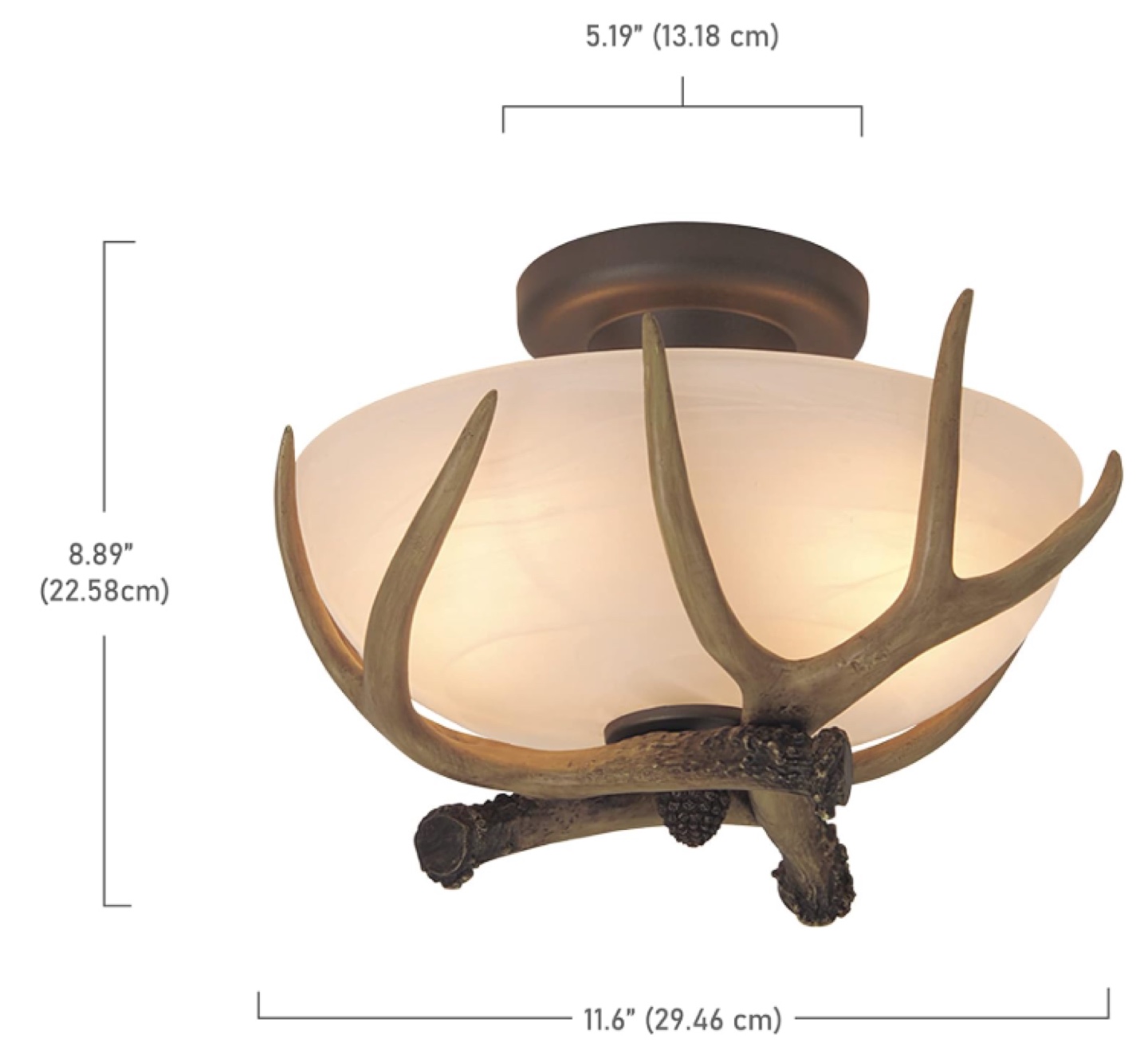Rustic Antler-Inspired Ceiling Light Fixture - photo 3