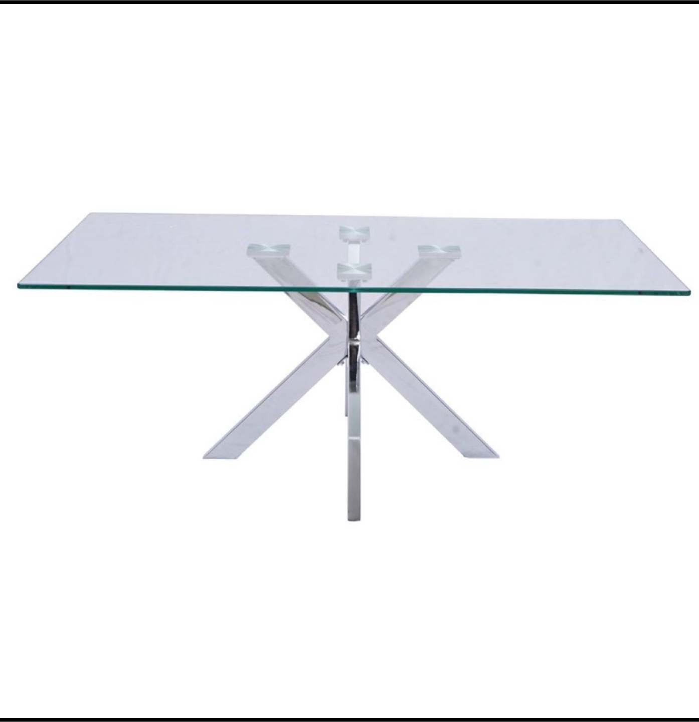 Moving Sale!!Modern Glass Coffee Table with Chrome Legs