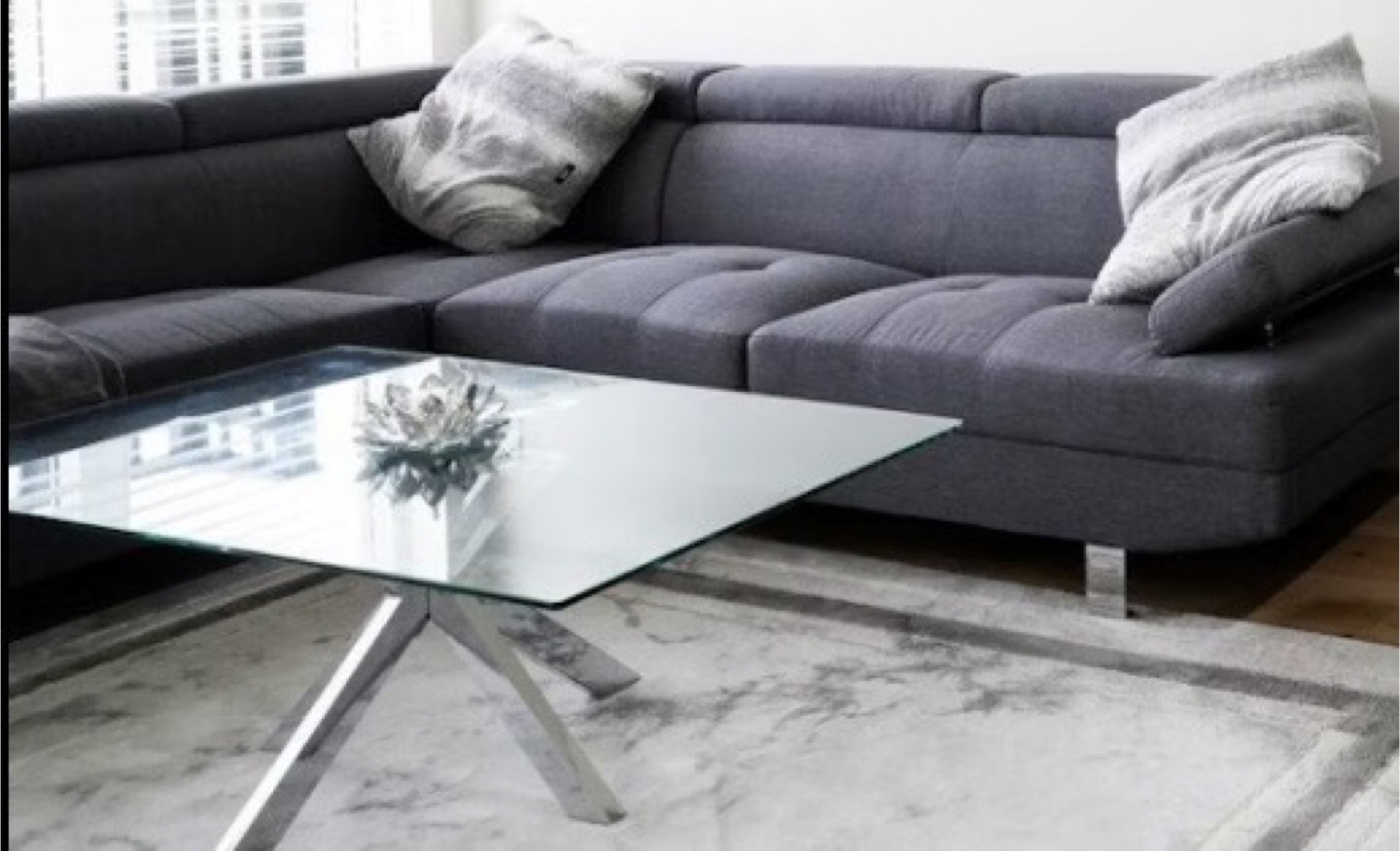 Moving Sale!!Modern Glass Coffee Table with Chrome Legs - photo 2