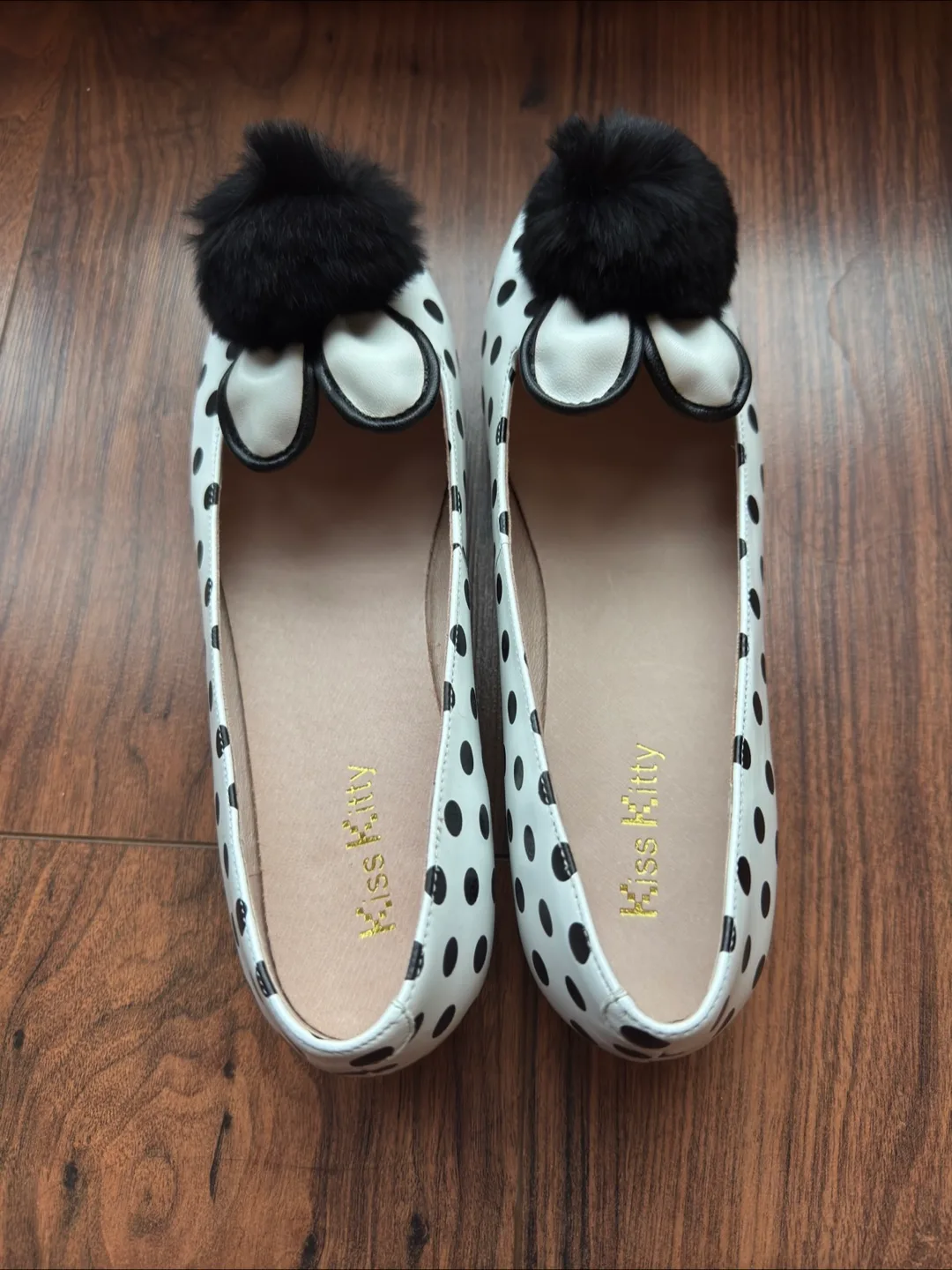 Kiss Kitty Women's Polka Dot Bunny Flats image indicator(2)