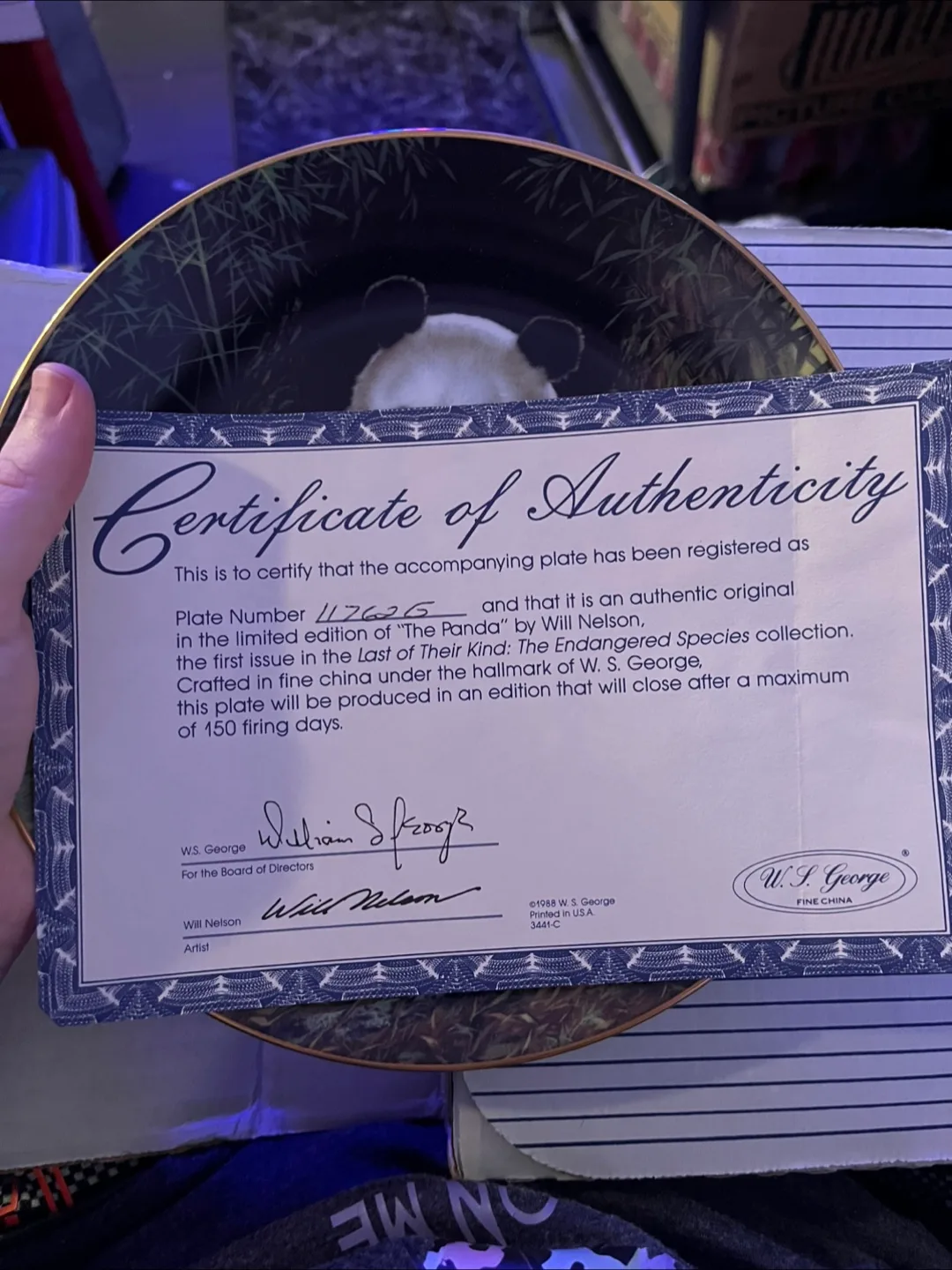 W. S. George Fine China Panda Collector's Plate image indicator(4)