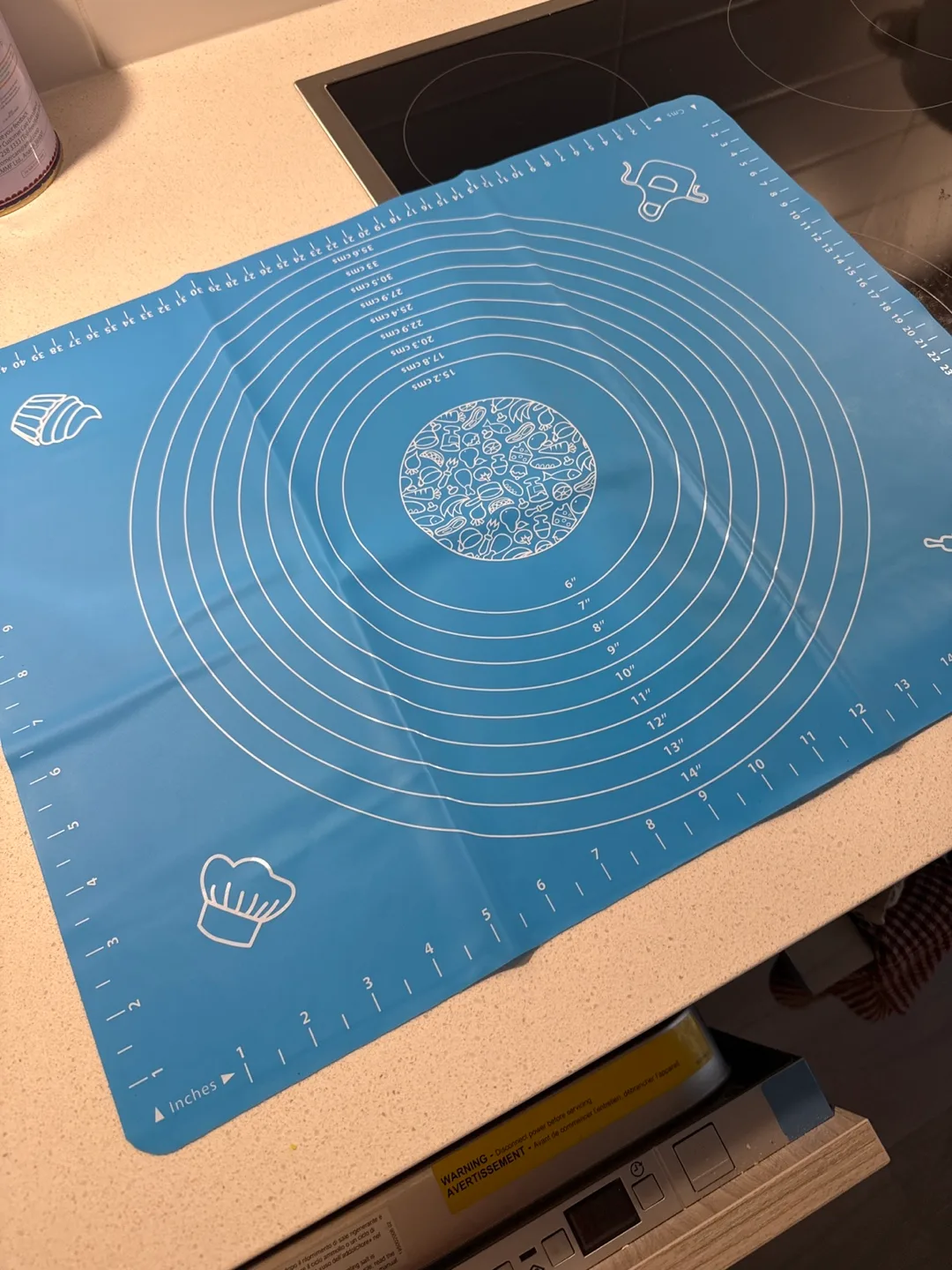 Blue Silicone Baking Mat with Measurement Markings thumbnail