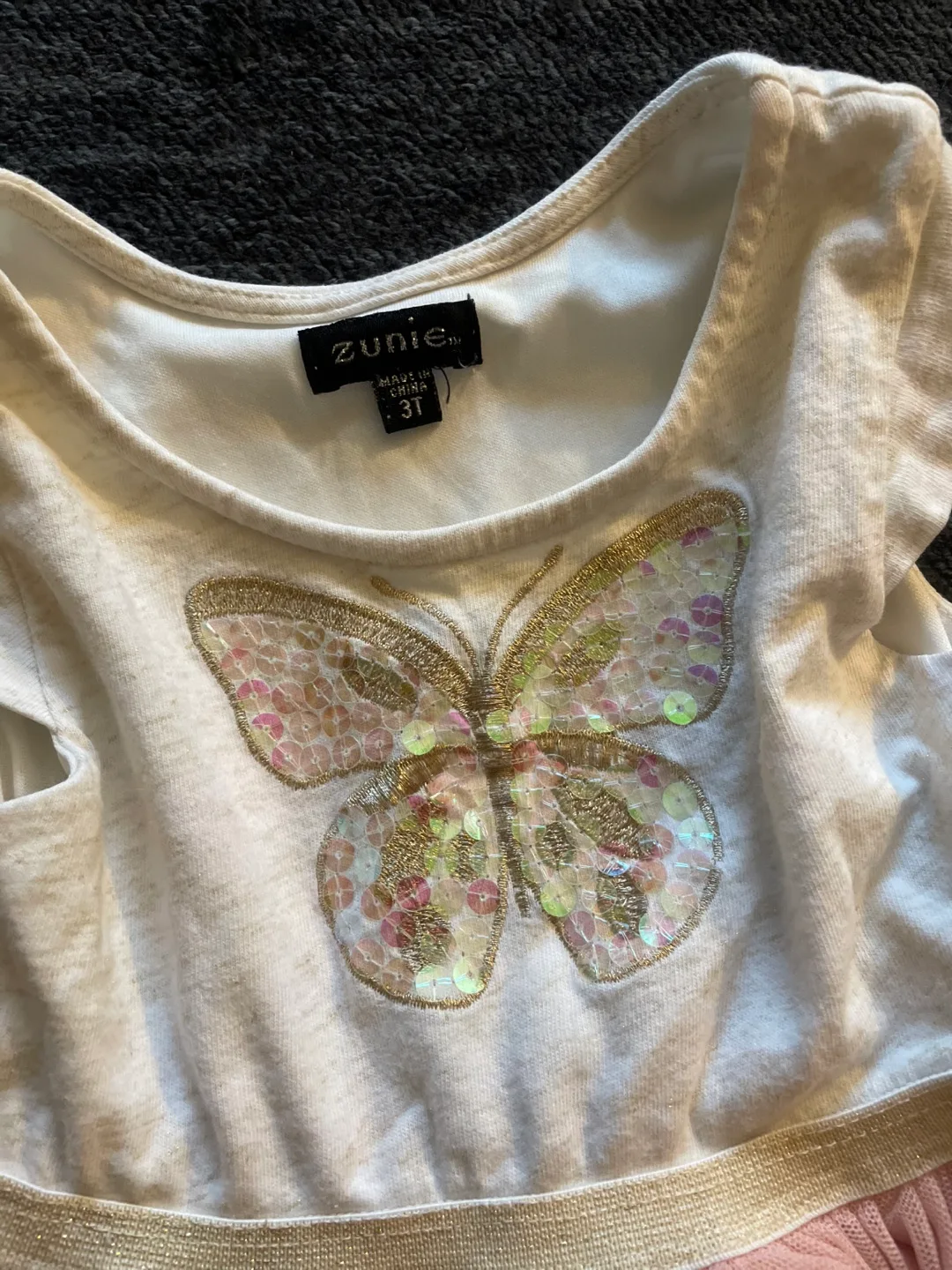 Girls' Zunie Size 3T Pink Tulle Butterfly Dress image indicator(2)