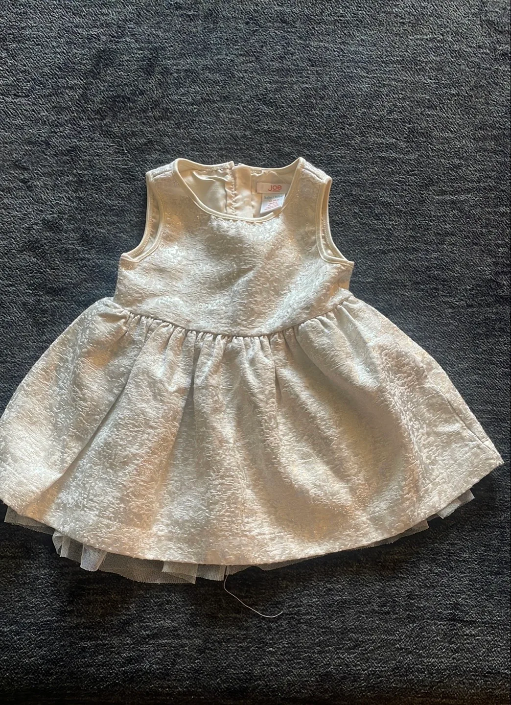 Girls' Joe Baby Size 18 Months Silver Sparkle Dress thumbnail