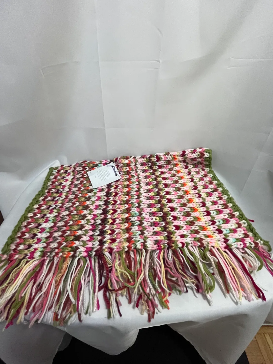 Hand-Knit Infant Blanket - Pink Tones image indicator(3)