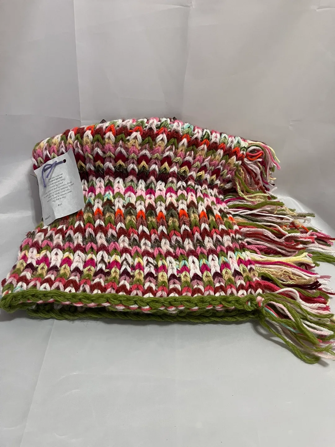 Hand-Knit Infant Blanket - Pink Tones thumbnail