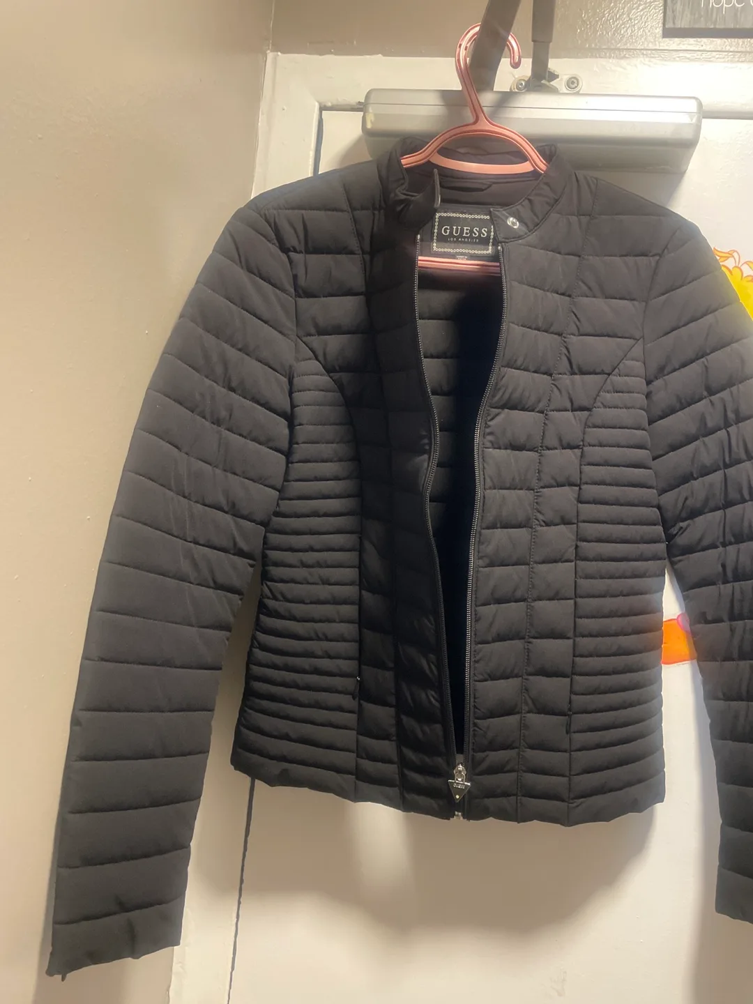 GUESS Black Quilted Jacket thumbnail